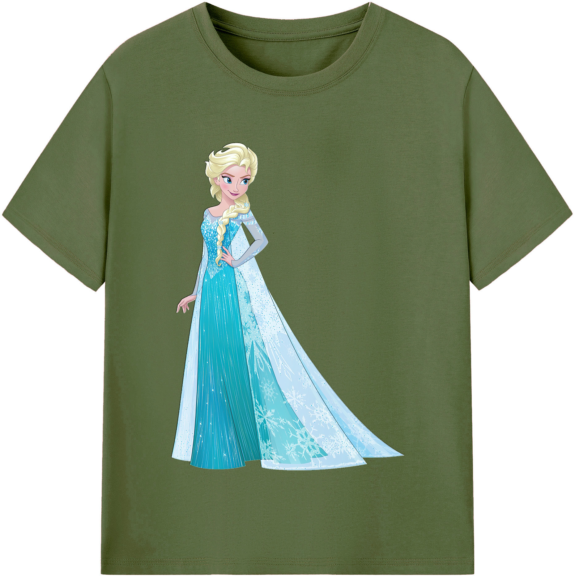 アナと雪の女王 アンナ エルサ Frozen Anna Elsa 綿100％半袖Tシャツ（フロントプリント）